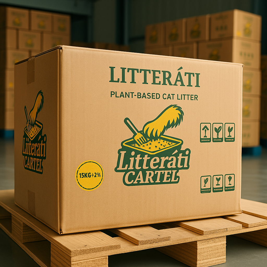 Litterati Cartel – Plant-Based Cat Litter (15kg Box) - Litterati Cartel