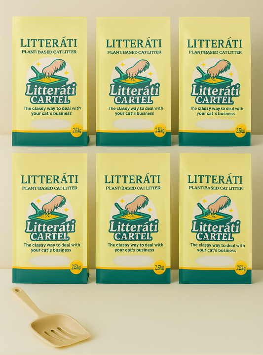 Litterati Cartel – Plant-Based Cat Litter (15kg Box) - Litterati Cartel